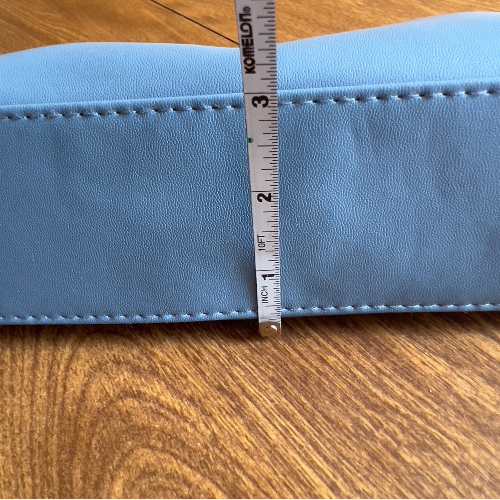 Salvatore Ferragamo Blue Faux Leather Turkish Airline Zip Closure Makeup Pouch - Picture 8 of 9